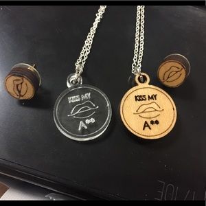 Necklace and earring kiss my a** bundle